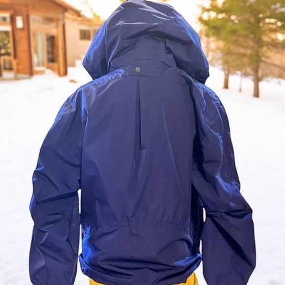 Obermeyer Vintage Rosi Snow Jacket Shell Hooded Blue Gold and Red Women SZ10 - Picture 6 of 16